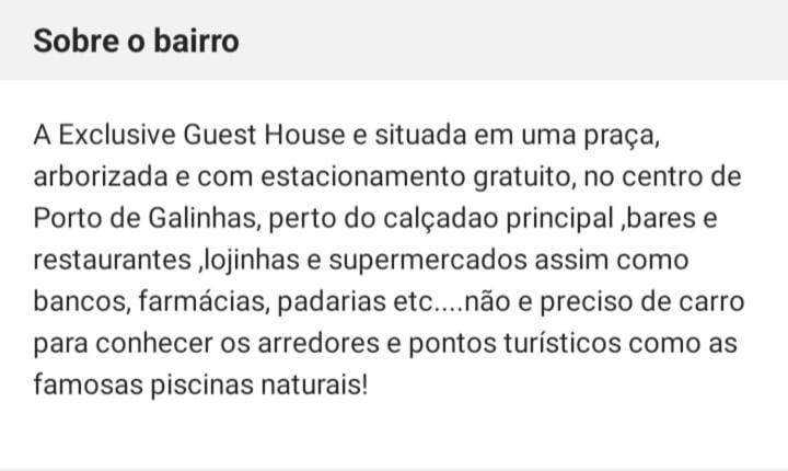 Exclusive Guest House Porto de Galinhas Exterior foto