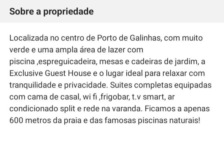 Exclusive Guest House Porto de Galinhas Exterior foto